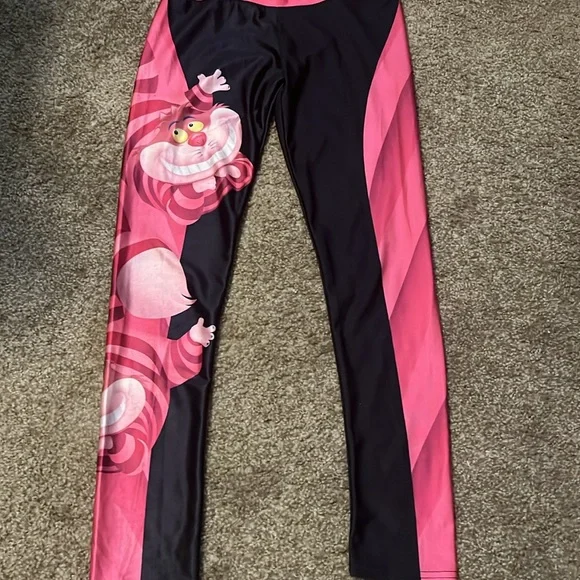 Pink and Black Cheshire Cat Leggings Size Medium . - Picture 4 of 7